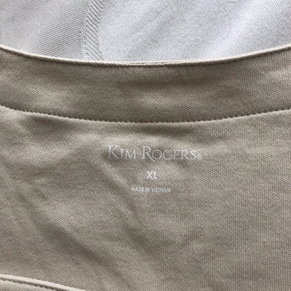 Kim Rogers Square Neck Cream Color Short Sleeve Pullover Top XL NWT - Picture 6 of 10